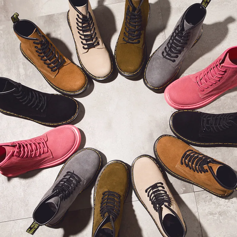 Осень-зима Крутые парные ботильоны Martin Мужские ботинки на массивном каблуке