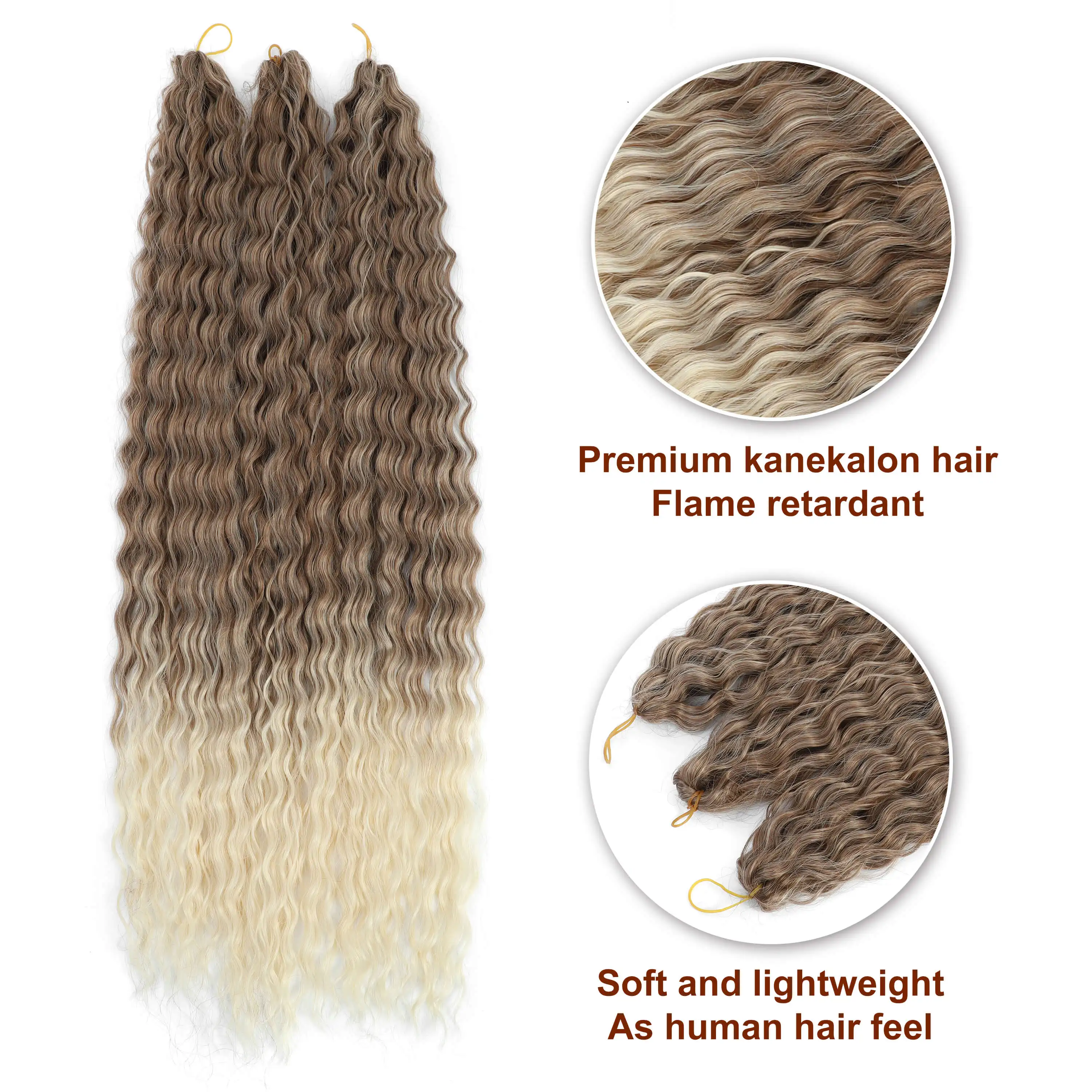 YunRong Crochet Hair Afro Curls Deep Wave Extension 30 Inches Synthetic African Braids For Women Orange |