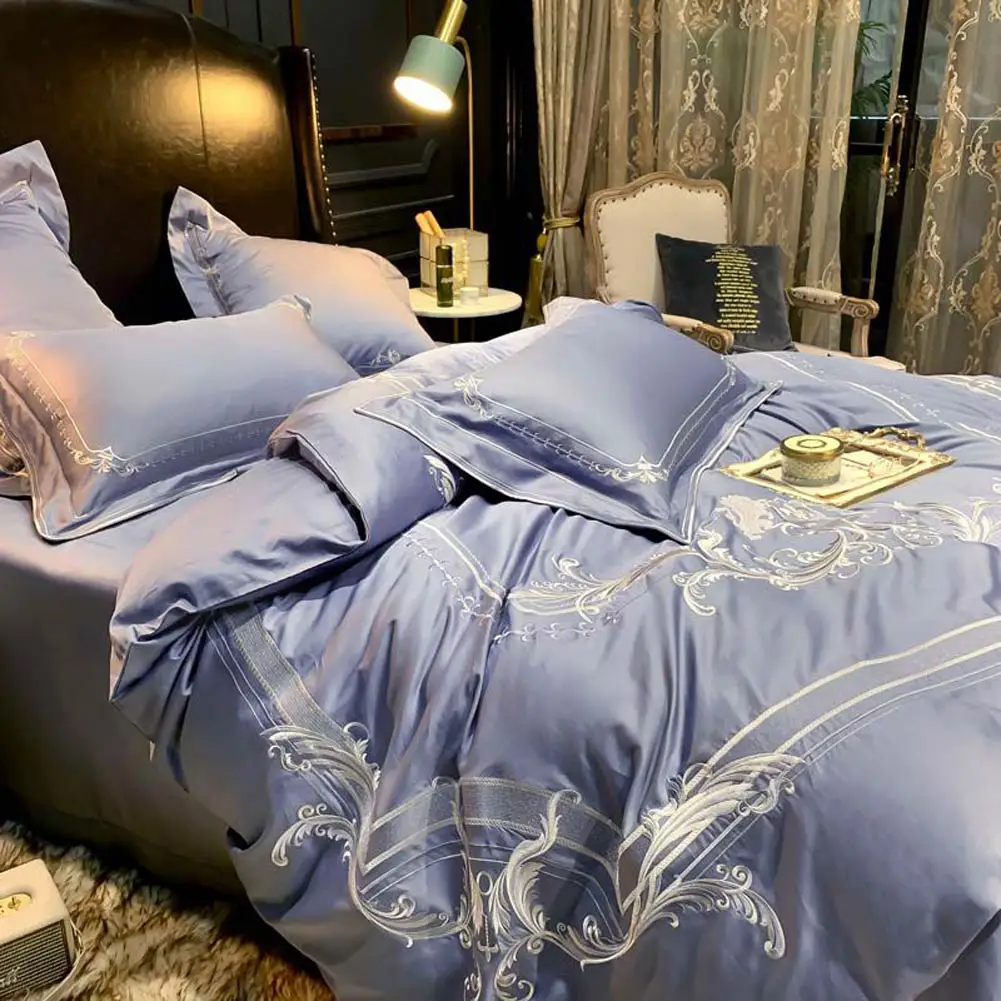 

Papa&Mima Phoenix Flowers European Egyptian Cotton Bedding Set Embroidery Queen King Size Duvet Cover Fitted Sheet Pillow Shams