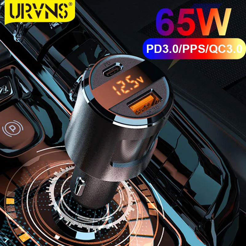 Автомобильное зарядное устройство USB 65 Вт PD3.0 и QC3.0 2-портовый автомобильный