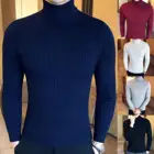 2021 мужские свитера длиной до бедра зимние с высоким воротом из полиэстера с длинными рукавами теплый свитер тонкий пуловер твист трикотаж для мужчин одежда мужская одежда
