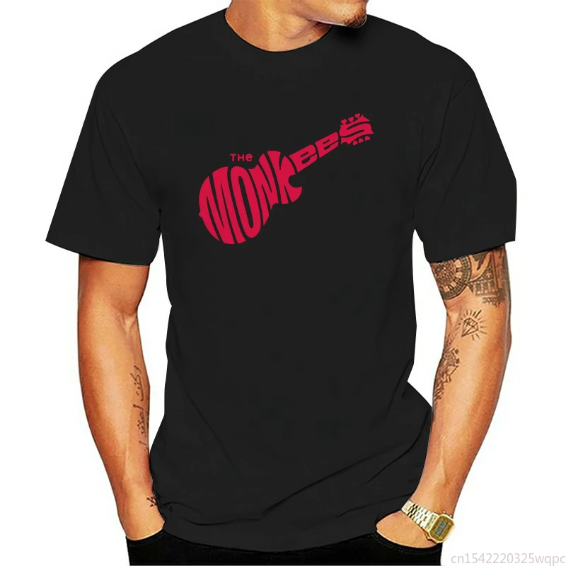 

Men's The Monkees Guitar Rock Band Logo O-Neck T-Shirt Men Tshirt