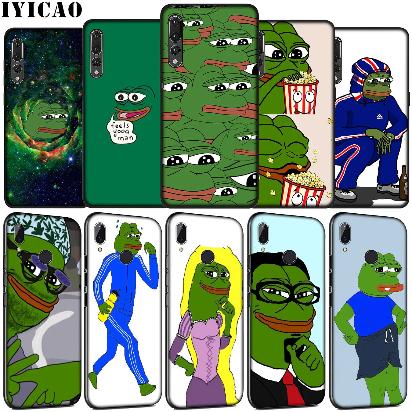 Мягкий силиконовый чехол IYICAO с Пепе мемами грустная лягушка для Huawei P30 P20 Pro P10 P9 Lite