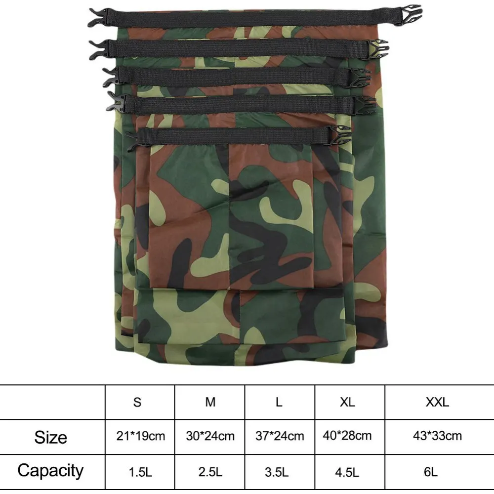 5/3pcs Alot 1.5L/2.5L/3.5/4.5L/6L Outdoor Swimming Waterproof Bag Camping Rafting Storage Dry Bag With Adjustable Strap Hook