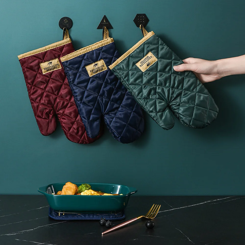 

1 Pair Oven Mitts Heat Resistant Baking Kitchen Hand Protector