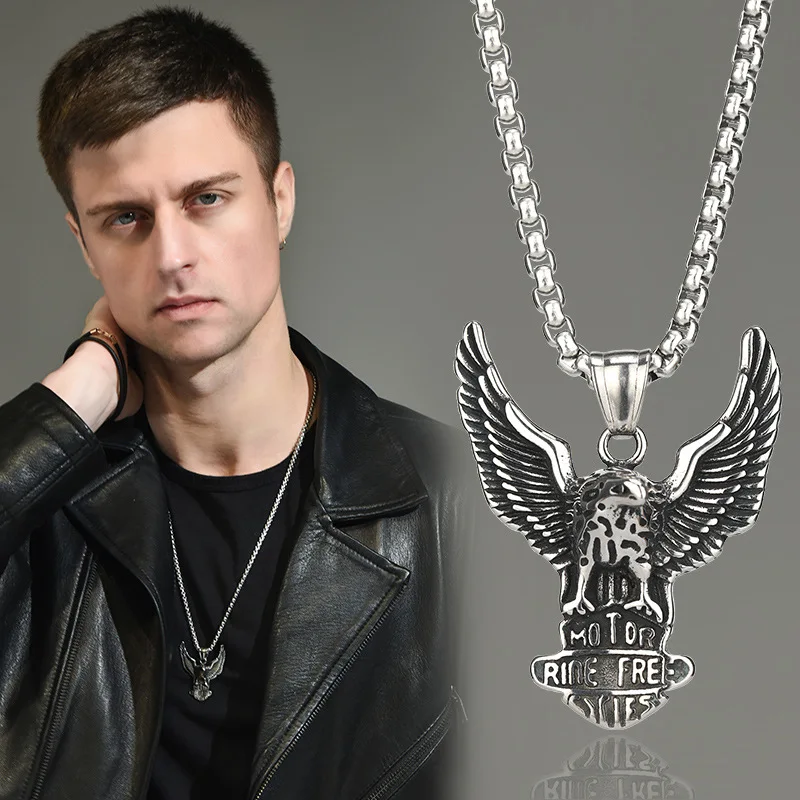 

Retro New Style Wings Spread Eagle Pendant Men and Women Jewelry Accessories Necklace Personalized Pendant Necklace Naszyjnik A