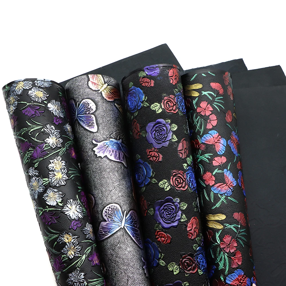 David accessories 50*60 см цветок Бабочка тиснение текстура искусственная кожа Виниловая