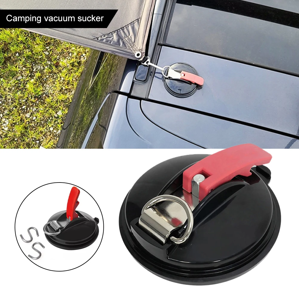

1/2pcs Suction Cup Anchor With S-Hook Tie Down Camping Tarp Accessories Car Side Awning Securing Hook Mount Anchor For Car Trunk