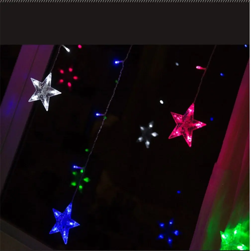 Супер яркие светодиодные лампы в форме пентаграммы занавески гирлянды сказочные