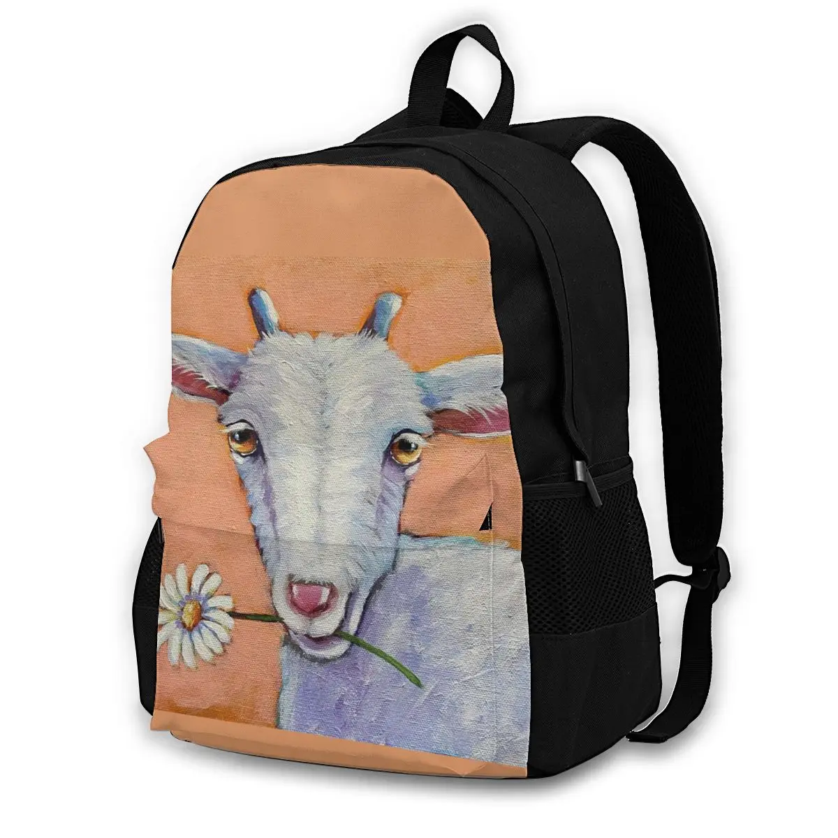 

Goat Backpacks Girl Soft Stylish Backpack Polyester Trekking Bags