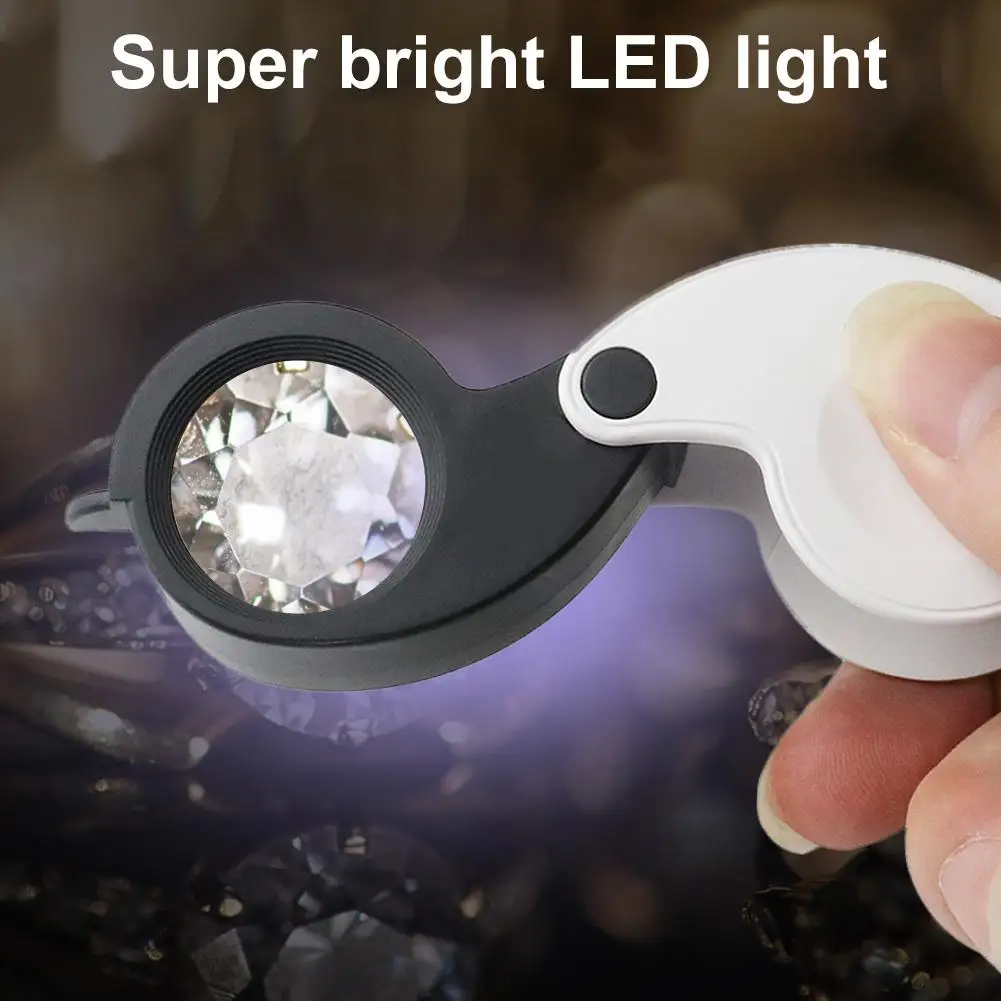 Портативная Лупа для ювелирных изделий лупа с увеличительсветодиодный стеклом