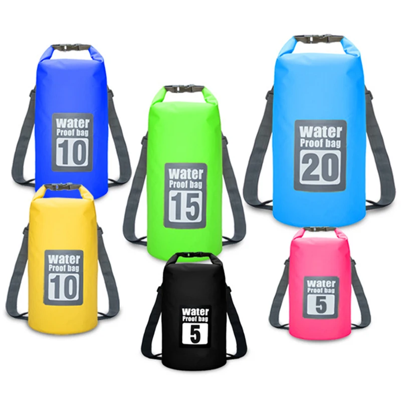 Waterproof bucket backpack beach storage bag handbag rafting bag outdoor PVC waterproof bag swimming rafting bag