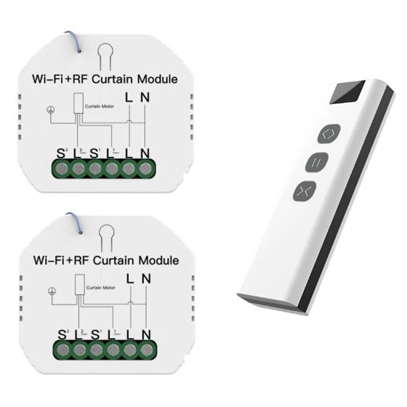 

Tuya WiFi RF Roller Blind Shutter Curtain Switch Module with Remote Wifi Smart Curtain Switch Tuya APP Control