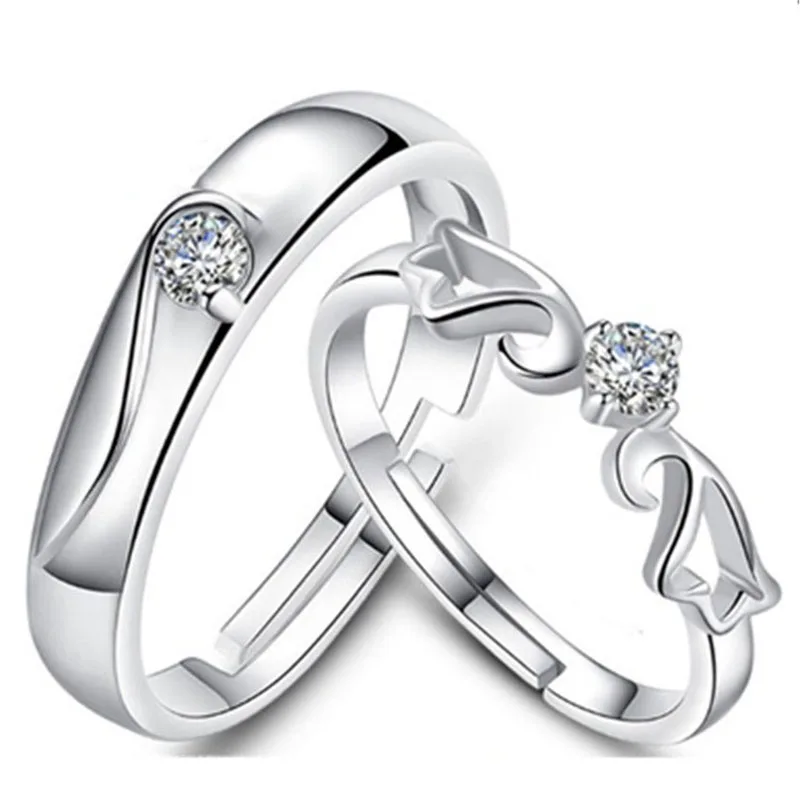 SINTA S925 Серебряное регулируемое кольцо для влюбленных пар кольца мужчин и женщин