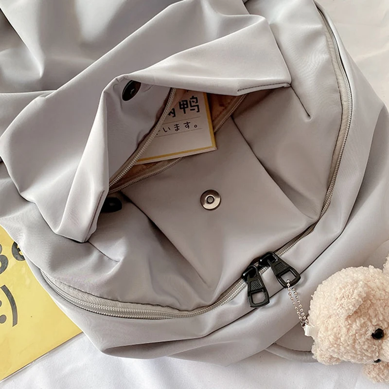 

Large Capacity Solid Color Backpack Female Wild Fashion School Bag Female Korean High School Backpack Female