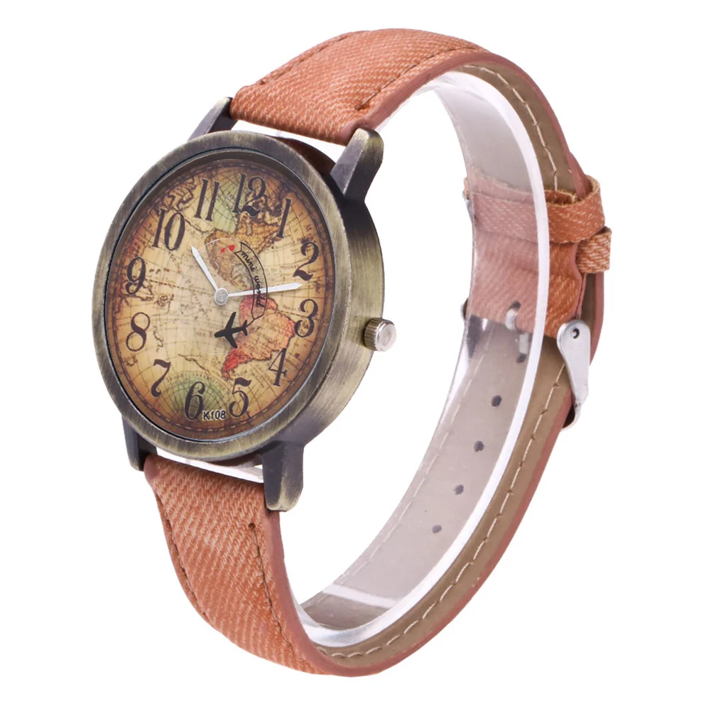 Модные кварцевые наручные часы с прочный PU Кожаный ремешок Творческий письмо
