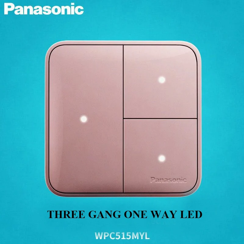 Настенный светильник Panasonic, настенный выключатель, домашний переключатель, случайный щелчок, ВКЛ./ВЫКЛ., настенный светильник, переключатель, полный сброс, структура, светодиодный индикатор - Color: THREE GANG ONE WAY