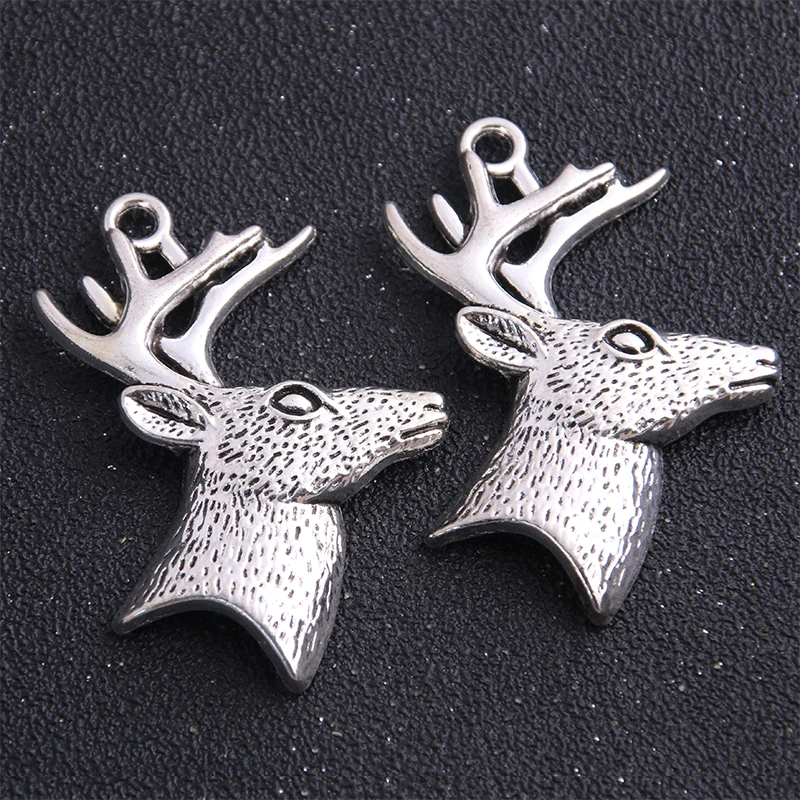 1 шт. 45*32 мм антикварные Большие Рождественские Подвески с оленем DIY Ювелирные
