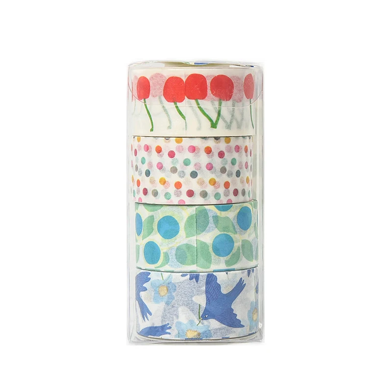 

Mohamm 4Pcs/Box Washi Tape 2cm*2m DIY Decorative Scrapbooking Stationery School Supplies
