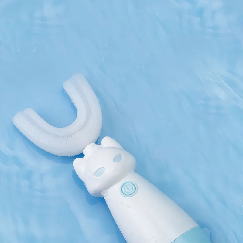 Cepillo de dientes el&eacute;ctrico s&oacute;nico inteligente para ni&ntilde;os, limpieza de entrenamiento con dibujos animados, autom&aacute;tico, con boca-2