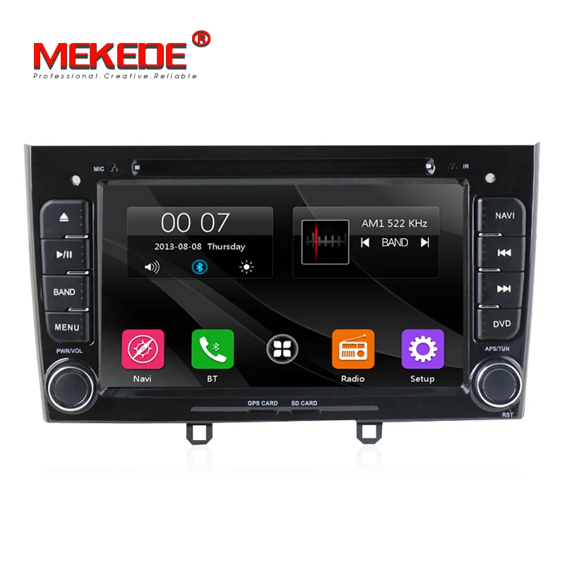 black 7 дюймов 2din автомобильный gps Радио стерео для peugeot 408/peugeot 308 автомобильный dvd-плеер с управлением рулевого колеса, BT, canbus - Цвет: black