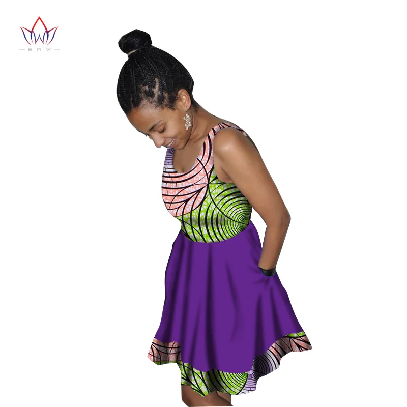 

African traditional wear for women sleeveless Africa Style dresses for women plus size dresses woman Ankara bazin WY1163