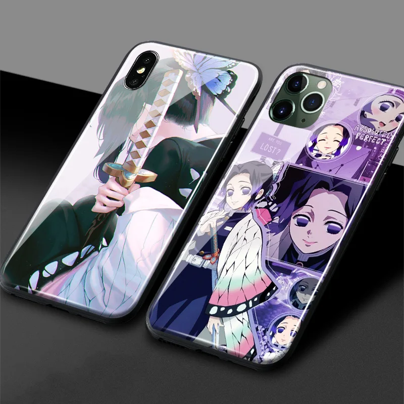Shinobu Kocho Kimetsu no Yaiba мягкий силиконовый стеклянный чехол для телефона iPhone SE 6 6s 7 8 Plus X