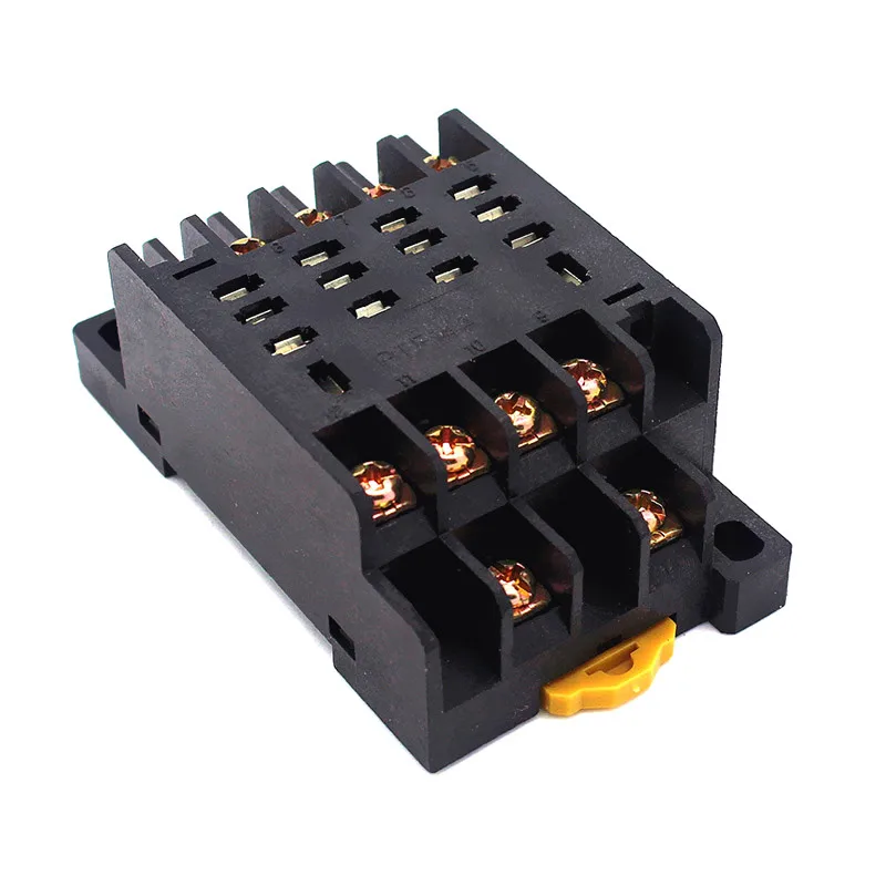 LY4 base (3set) silver contact relais LY4N-J HH64P relay JQX-13F rele DC 12v 24v 110v 220v AC 10A reles PTF-14A socket holder |