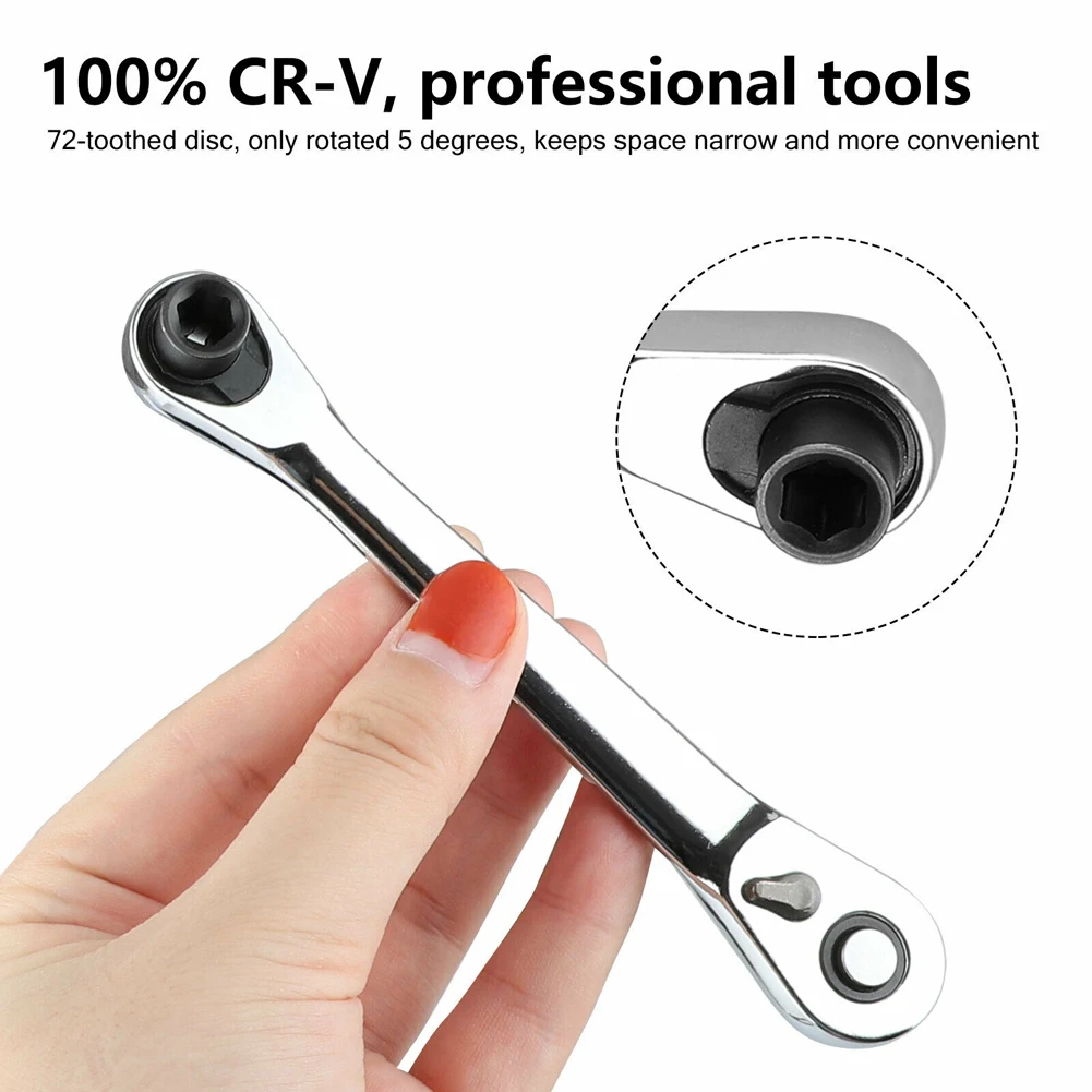 

Socketed Handle Ratchet Wrench Screwdriver Bit Repair tool Road bike Portable Mini