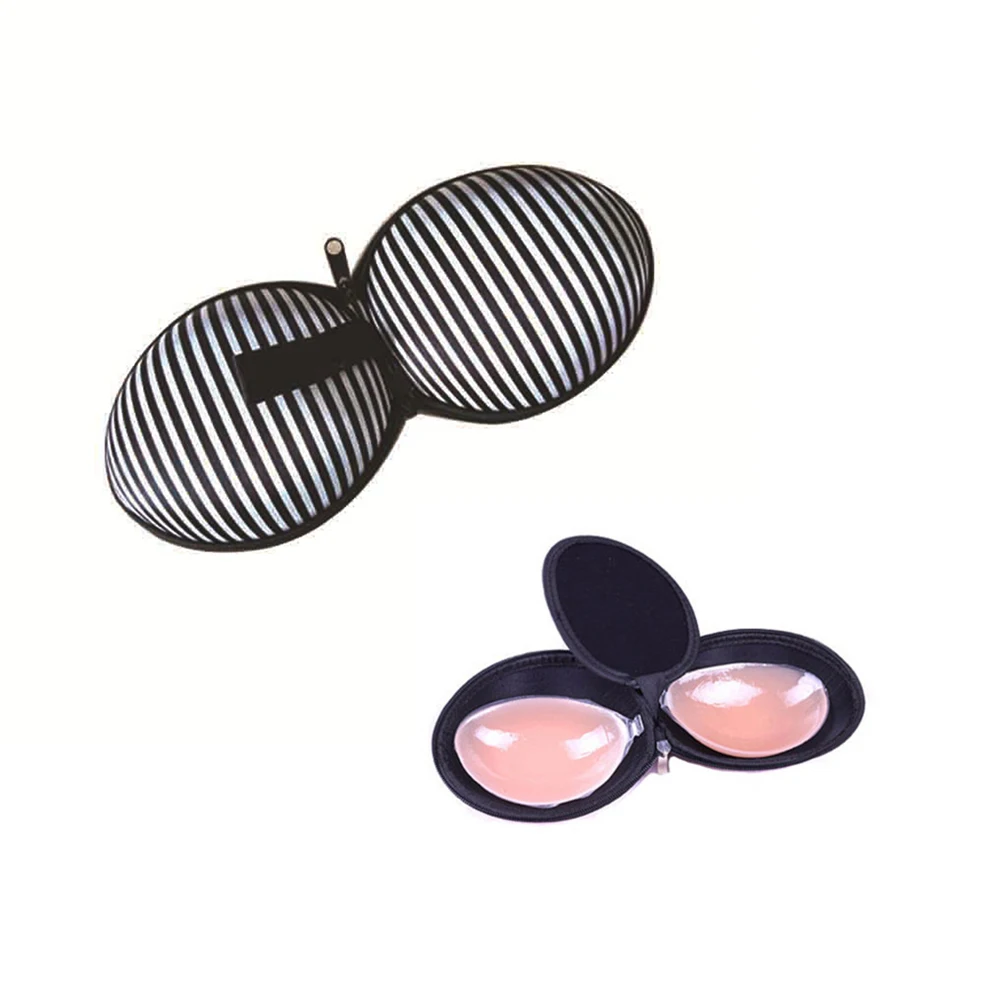 

2021 New Women Travel Bra Bag Portable Underwear Organizer Bag Silicone Invisible Chest Sticker Storgage Bag Underwear Wash Case