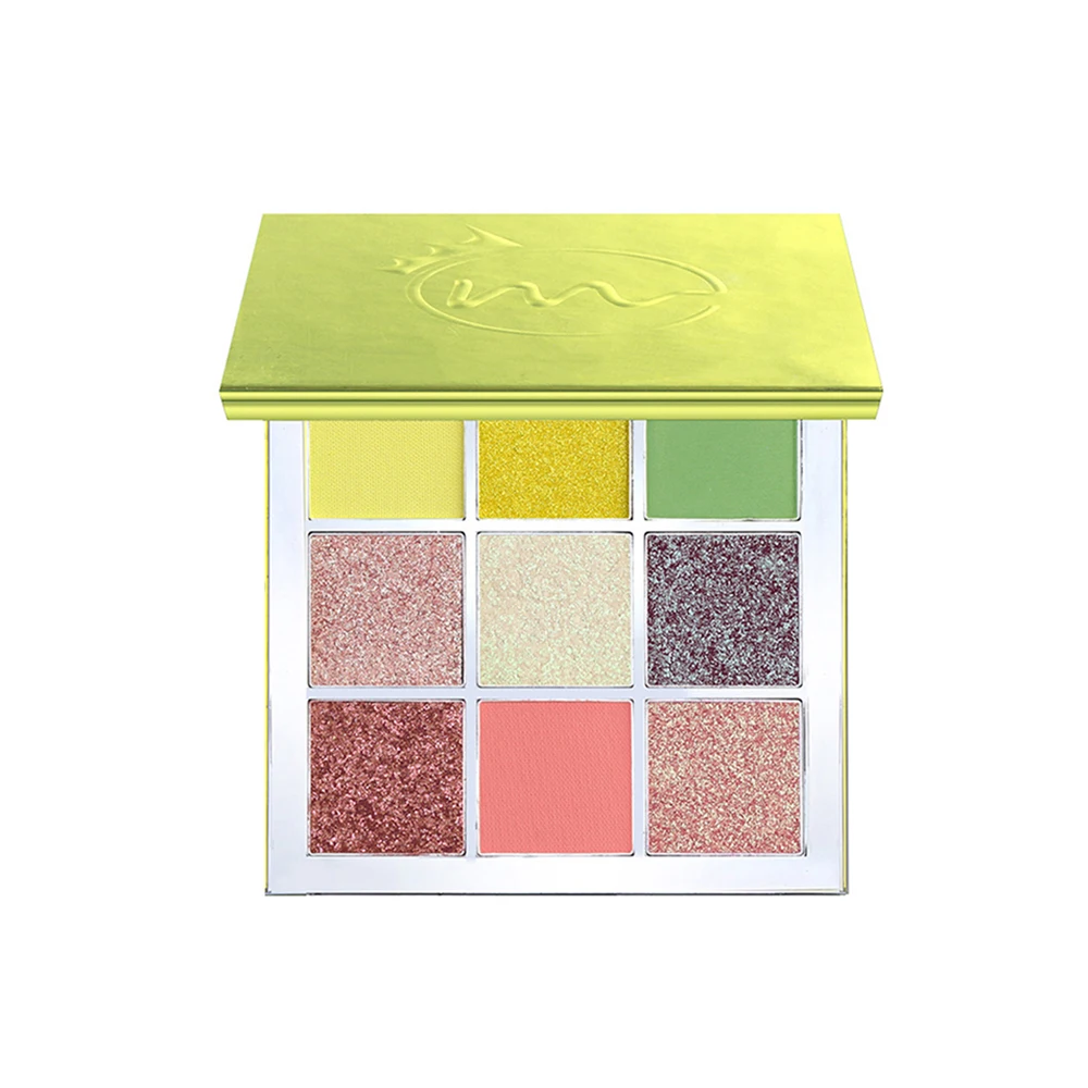 Палитра теней для век Косметика Алмазный Блеск металлик 9 красочный кремовый