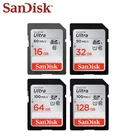 Двойной Флеш-накопитель SanDisk Ultra SD Card Макс 100 МБс. 16 Гб оперативной памяти, 32 Гб встроенной памяти, 64 ГБ 128 ГБ SDHCSDXC Class10 слот для карт памяти для Камера Поддержка официальный проверки