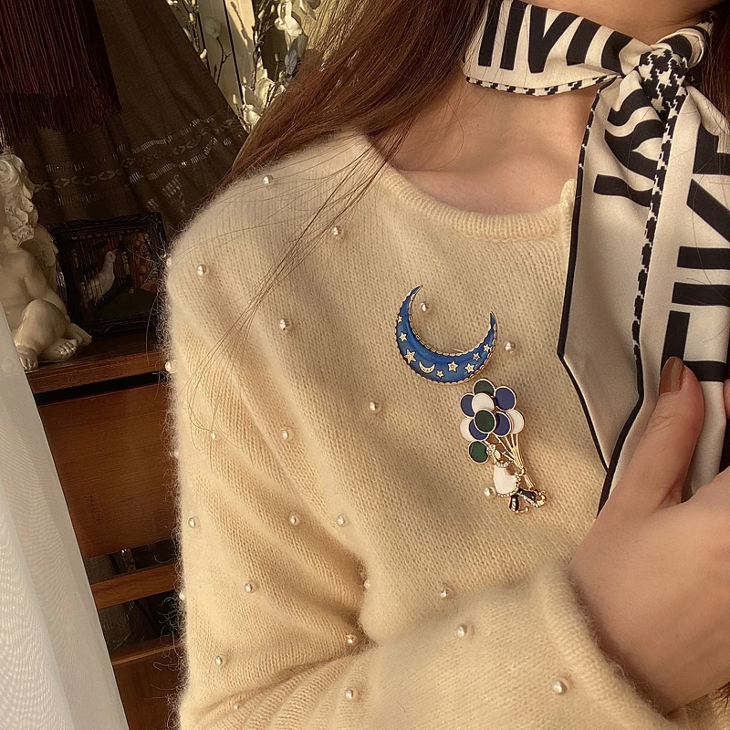 Креативные цирковые броши в виде полумесяца для женщин и детей Корсажная брошь