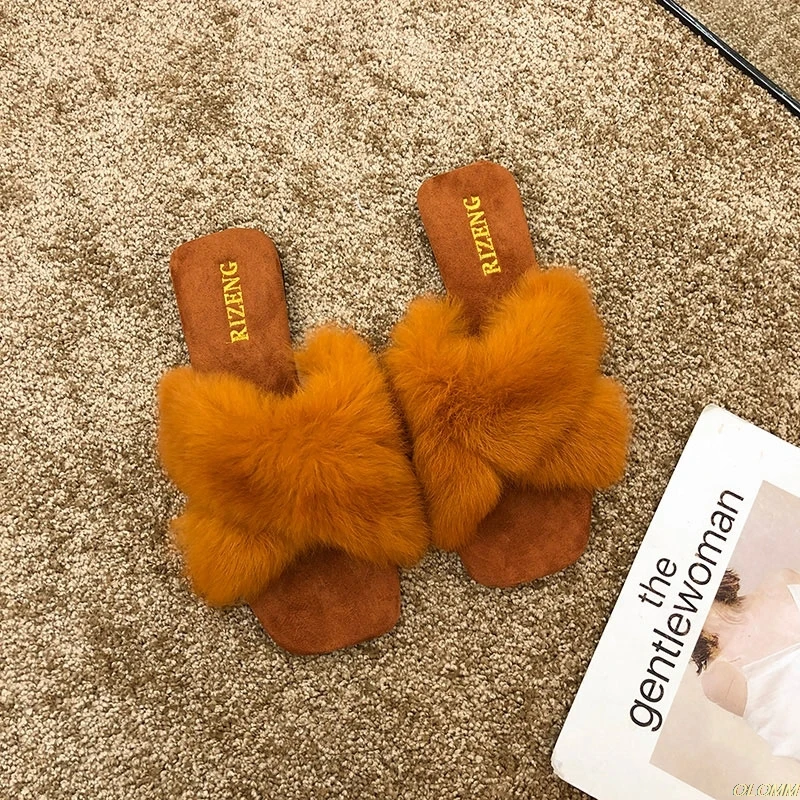

Hot Sale Winter women indoor slippers home shoes fur slippers warm shoes woman house slippers ladies slip on flats female