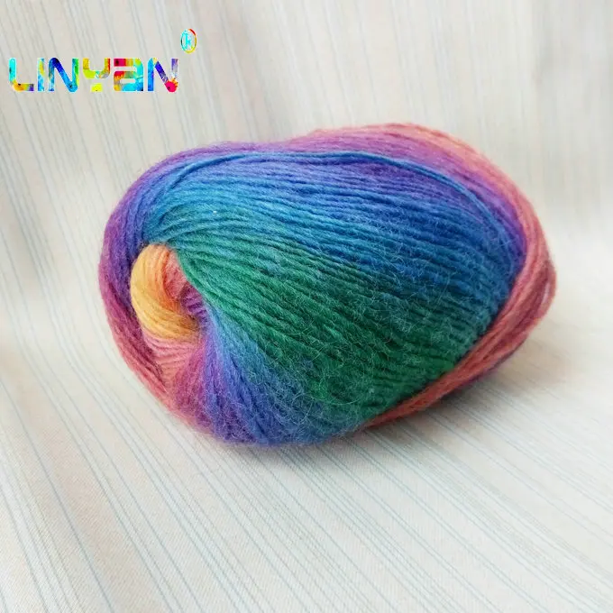 Длинная окрашенная шерстяная пряжа для вязания крючком 50 г толстые шерстяные