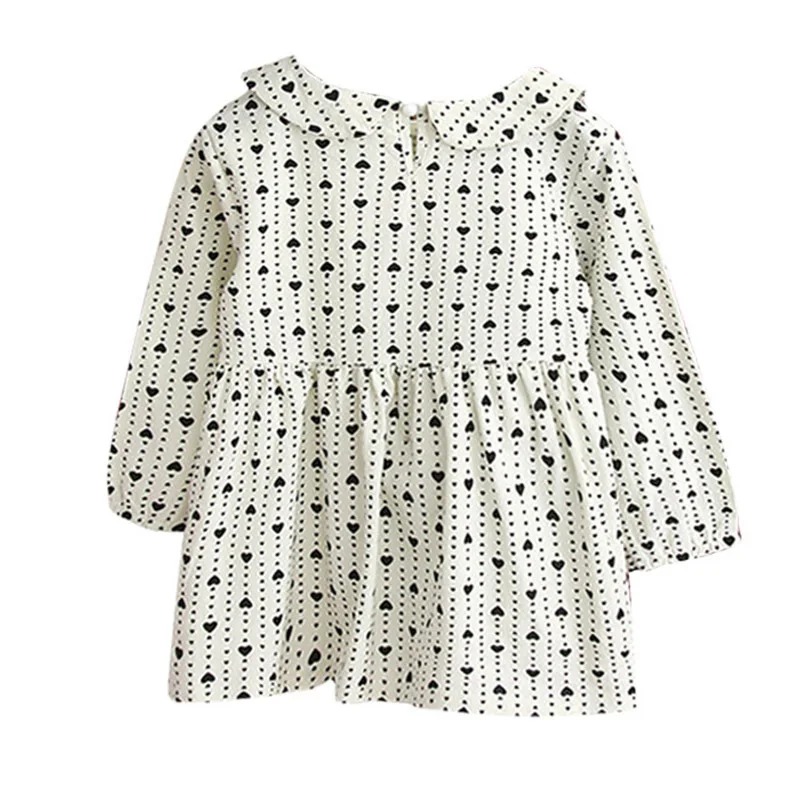 

Spring And Autumn Girl Clothes Love Printing Polka Dot Long Sleeve Dress Children Princess Dress 2-6 Years Children Clothing