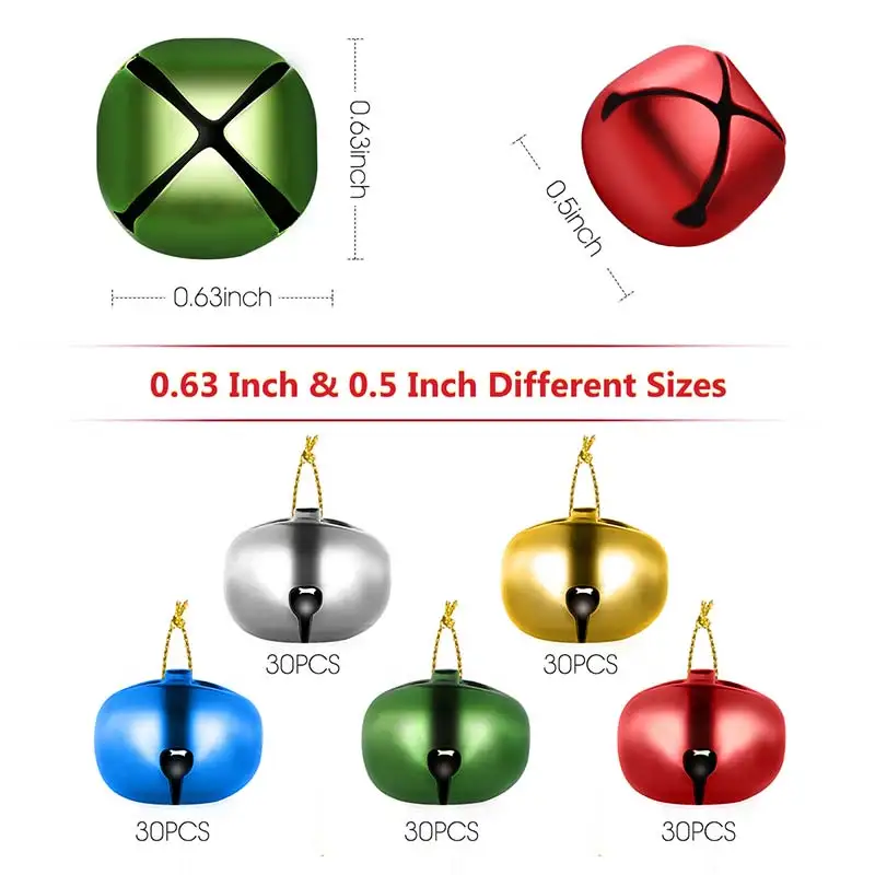 150 шт. милые мини-украшения для рождественской елки крест подвеска-колокольчик