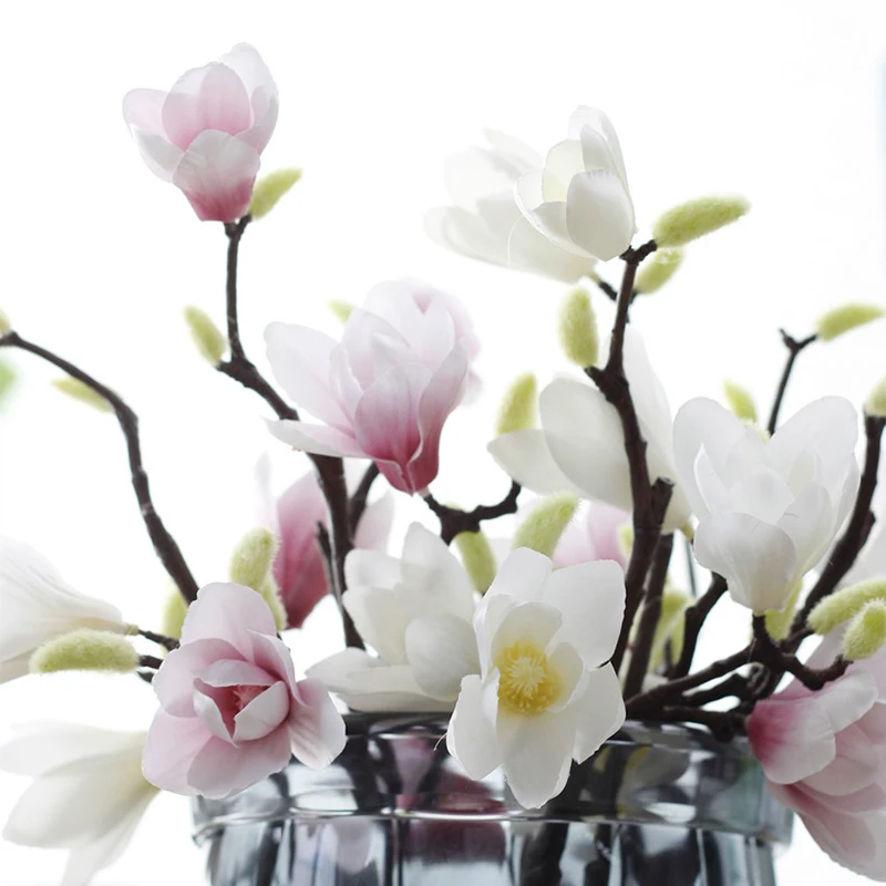 1 шт. искусственная Магнолия Шелковый Искусственный цветок ветка Флер