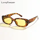 Очки солнцезащитные мужские и женские прямоугольные, модные маленькие солнечные очки в стиле ретро, с леопардовым принтом, желтые Роскошные брендовые винтажные квадратные солнечные очки для путешествий