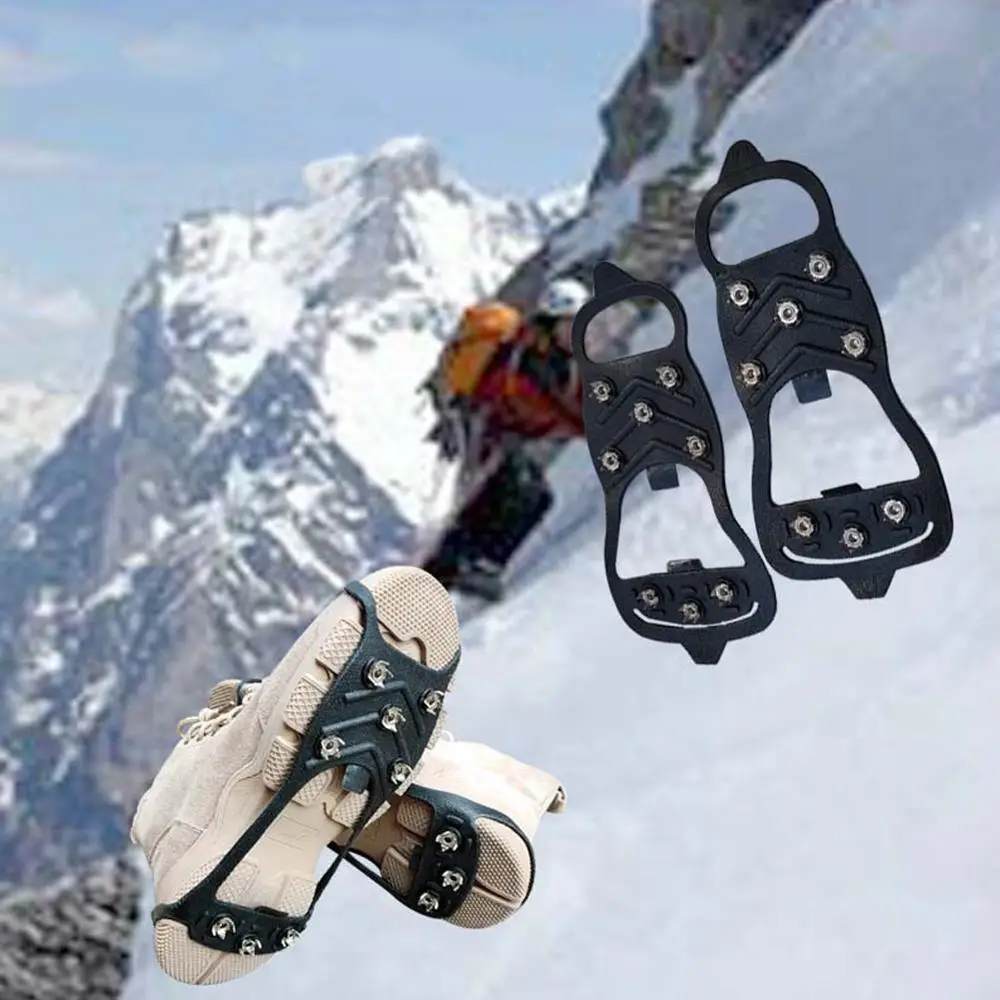 

8-Tooth Outdoor Products Anti-Drop Shoe Cover Non-Slip Crampons Snow Ice Surface Non-Slip Simple Crampons for Hiking