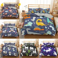 zeimon cartoon luxury bedding sets for children single size for gilr boys duvet cover kids baby child bedclothes dinosaur panda