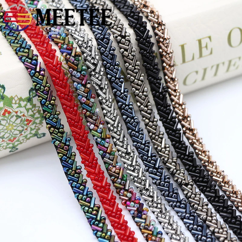 2 ярда жемчужная кружевная отделка винтажная лента из бисера ткань блестки