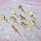 Количество 0-9 украшения торта Золотая Корона акриловые торты для Топпер для торта С Днем Рождения детский душ Свадебные юбилейные Вечерние