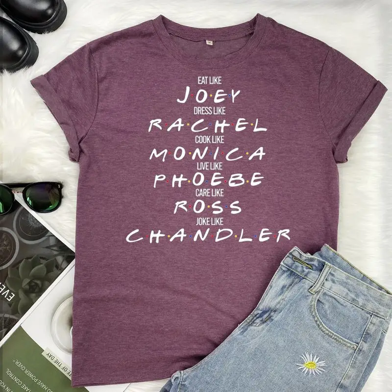 Женская футболка с принтом Съешь как Джои летняя большого размера в Корейском