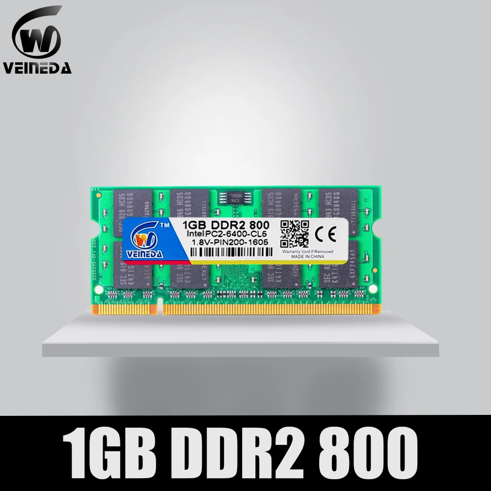 VEINEDA Ram 1 ГБ DDR2 Sodimm Ram ddr2 533 667 PC2-53000 Menoria Ram для всех ноутбуков Intel AMD Mobo