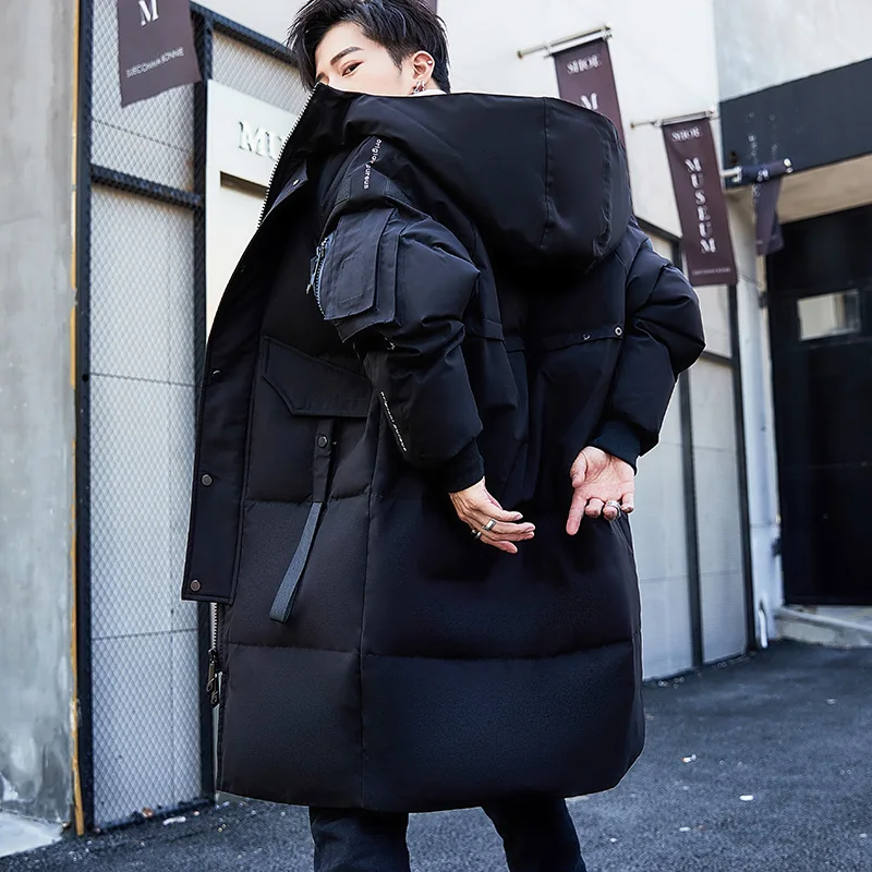 Men's down jacket short version of thick down jacket men's overalls loose winter coat cotton-padded coat mid-long style