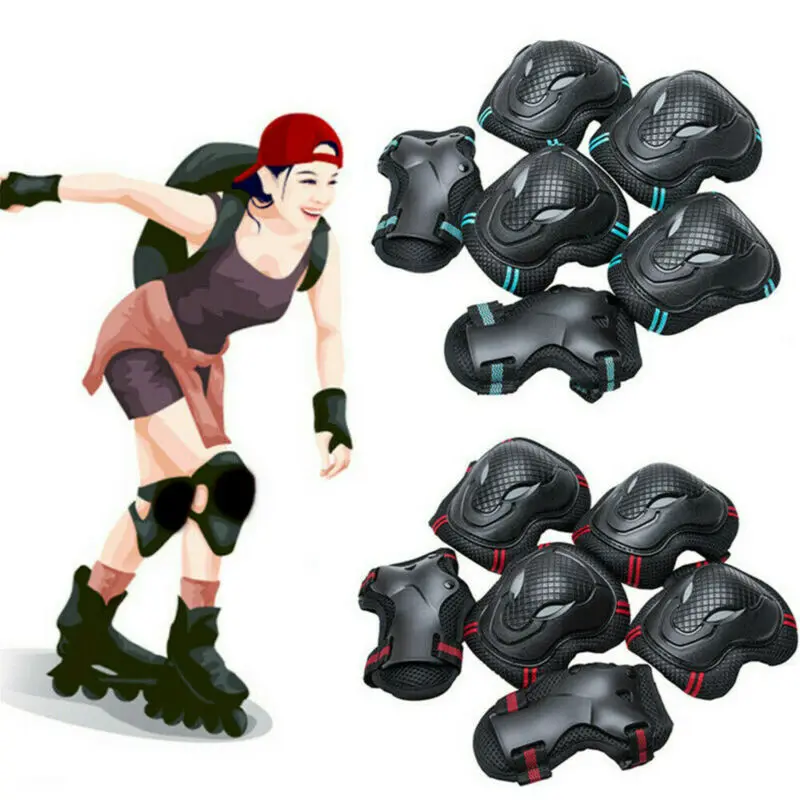 

6pcs/Set Adult Teen Kids Protective Gear Knee Elbow Wrist Pads Guards Skateboard