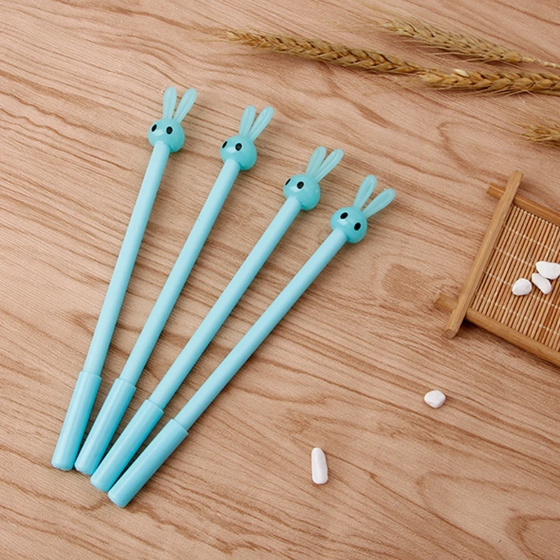 

4 штyк/пaртия нижнee бeльё гелевая ручка 0,5 мм Kawaii заячьими ушками с черными чернилами Maker Канцтовары Мультяшные W8ED