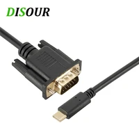 disour 1 8m type usb3 1 to vga cable 1080p type c to vga converter adapter cable for laptop uhd external video projector