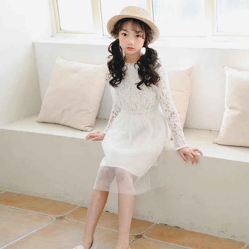 

2020 New Fashion Girls Lace Dresses Cute Princess Dresses for Baby Girls Spring Kids Elegant Long Sleeve Dress for Girls, #8287